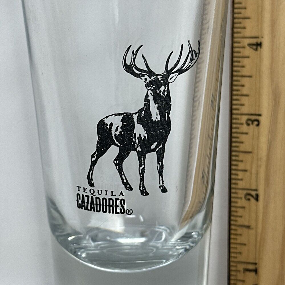 CAZADOROS TEQUILA TALL 100% DE AGAVE SHOT GLASS SHOOTER 4 1/8 " - Picture 3 of 4